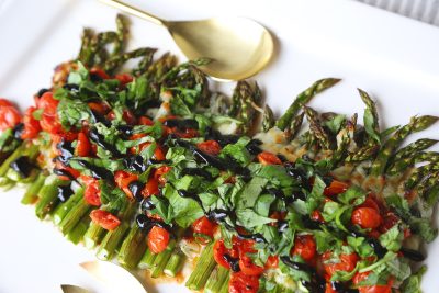 Caprese Roasted Asparagus, Food Styling & Photography | Chatter Marketing, Tulsa Oklahoma