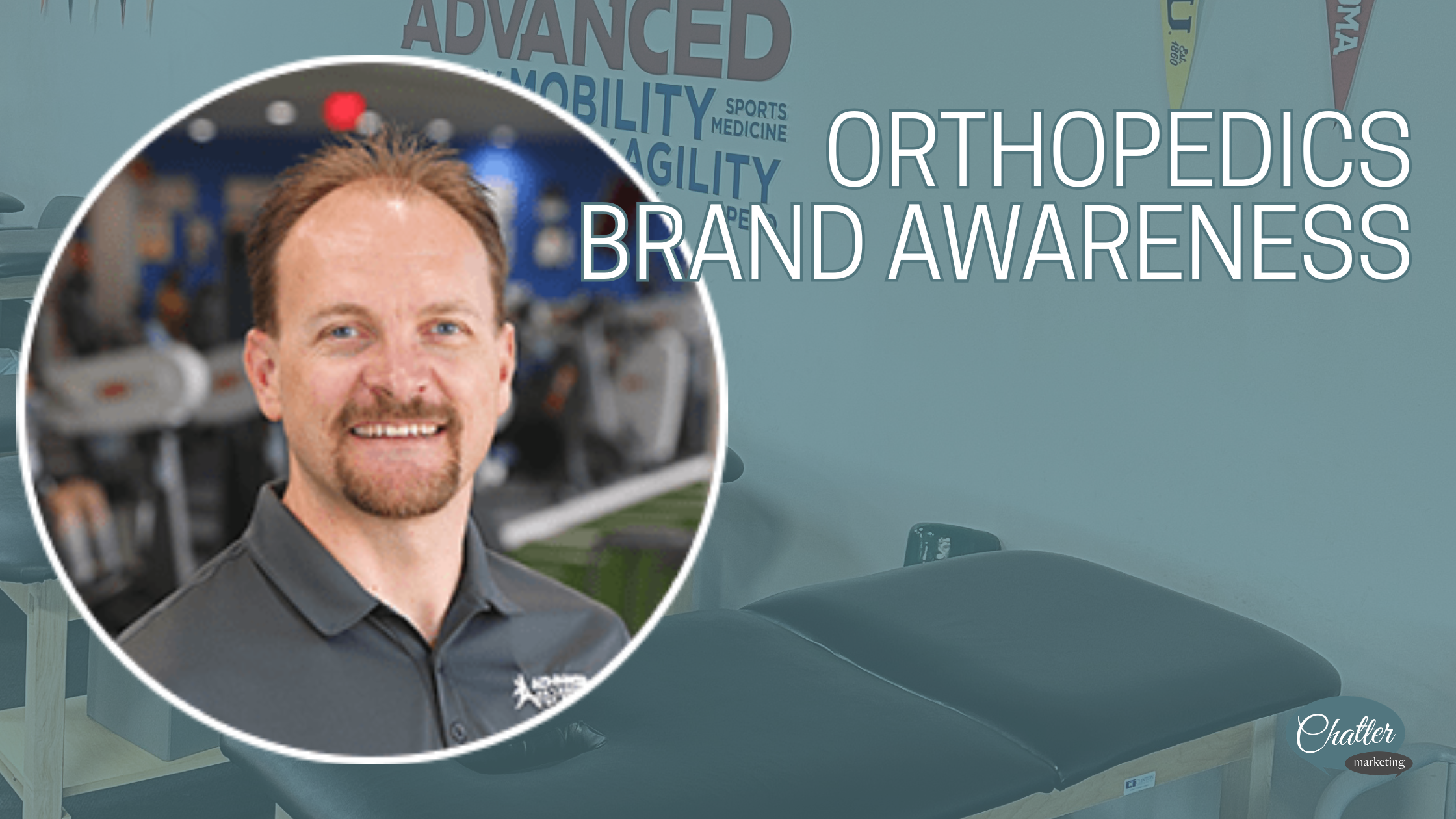 Photo of AOOK's Darren Lunow. The text "orthopedic brand awareness" overlayed.