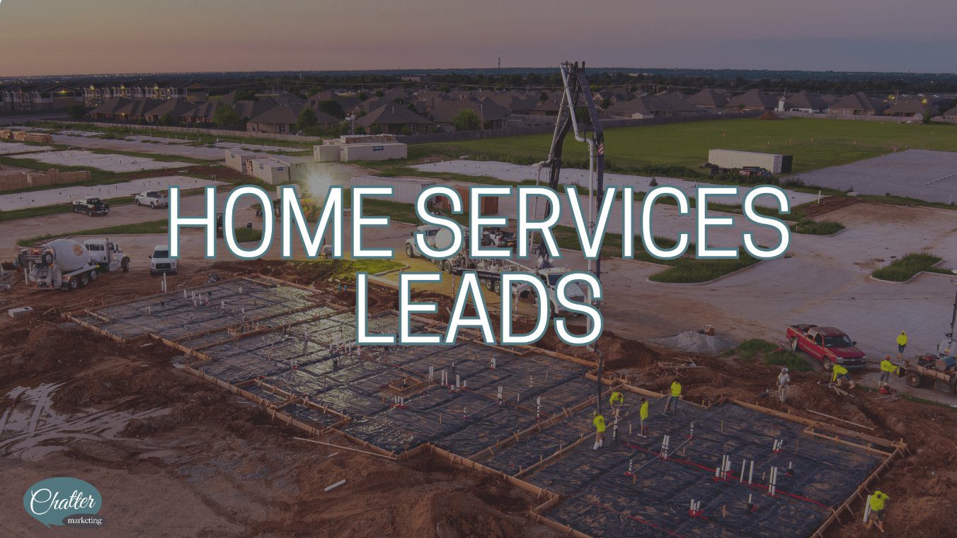 Photo of ICS jobsite with text reading "home services leads" overlaying.